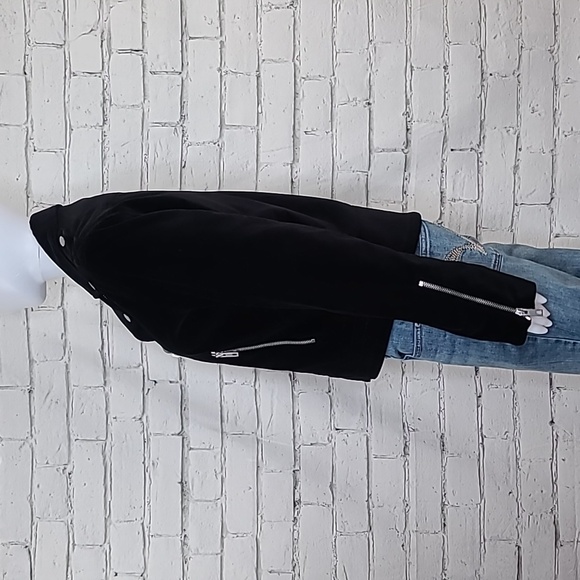 Rag & Bone Velvet Classic Moto-Inspired Biker Jacket in Black - Picture 5 of 17